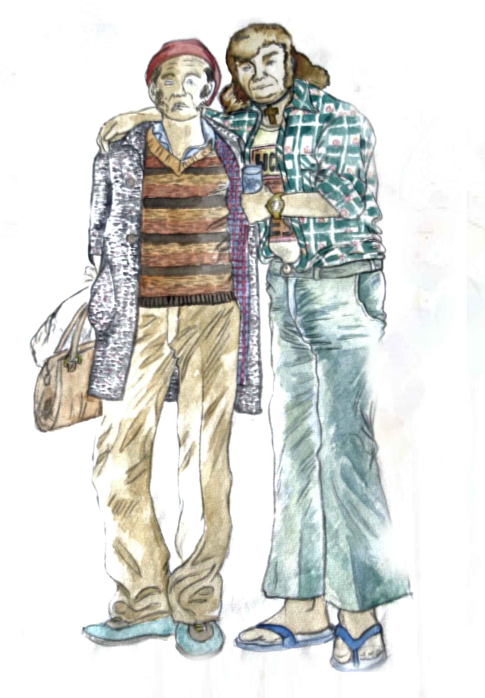 Kostümentwurf zwei Obdachlose