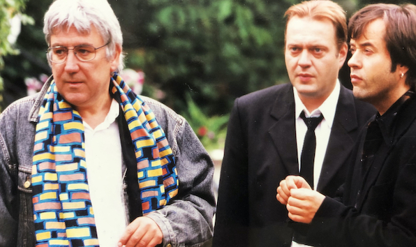 Die Szene - Beerdigung von Rolle Fredi - wird gedreht