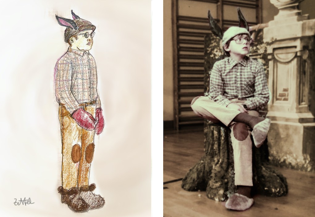 Figurine für Titania und Darstellerin Titania im Kostüm