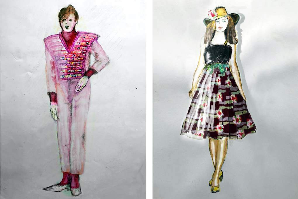 Entwurf für Johnny Murano, Entwurf für die Dame mit Hut