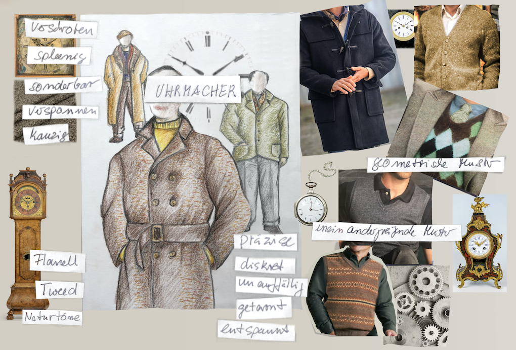 oods und Kostümentwurf für Rolle Uhrmacher