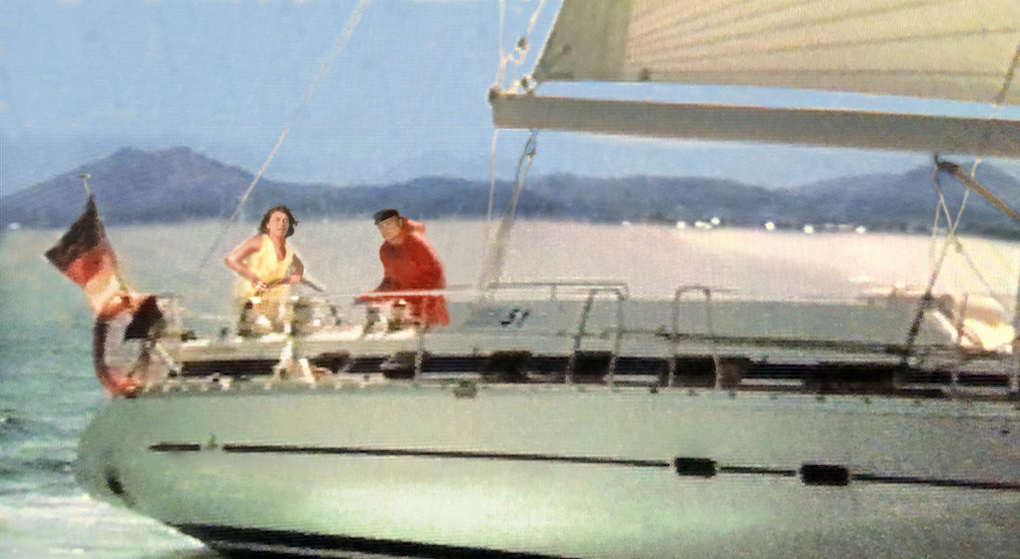 Ursula mit ihrem Mann, den Unternehmer Winkler auf ihrer Segelyacht